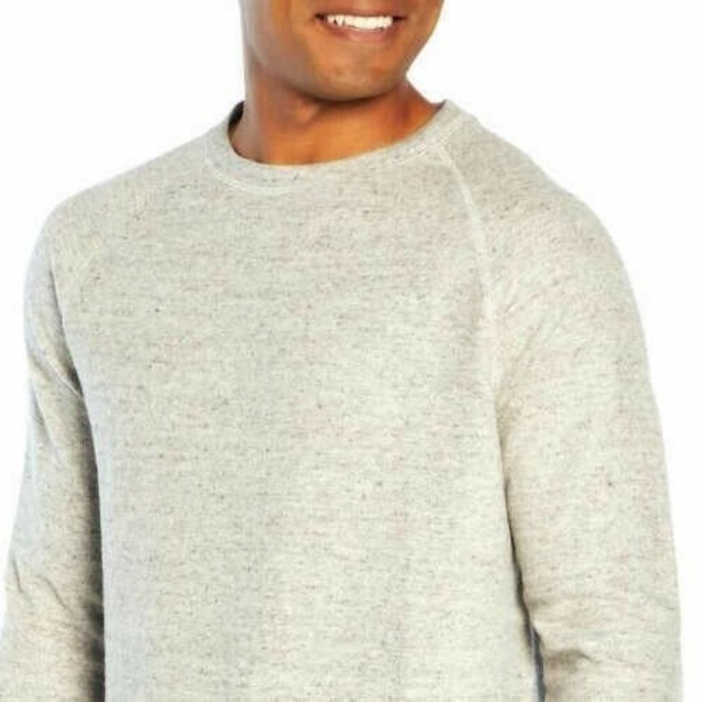 Banana Republic Men Waffle Crew Sweatshirt, Heather Grey Size L - Picture 3 of 3